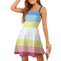 Robe longue maxi sans manches à bretelles, style plage, ornée du drapeau MAPs Prideful.